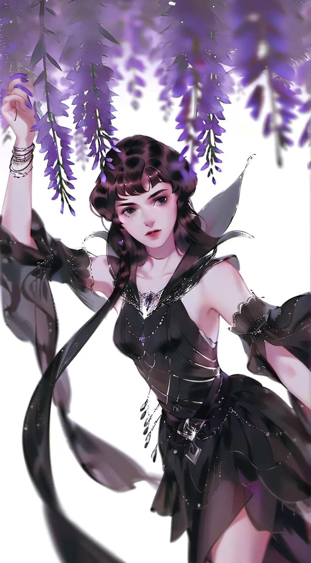 ai character: Wisteria background