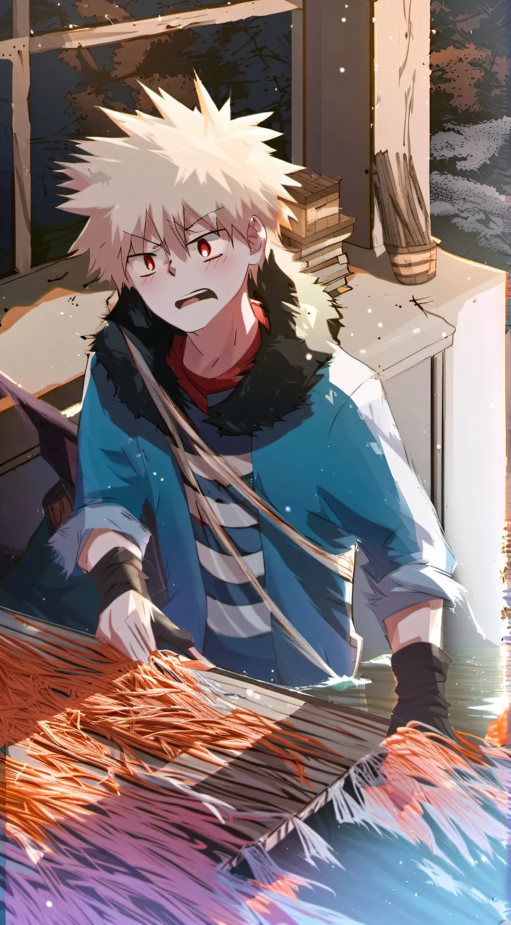 ai character: Sad katsuk  background