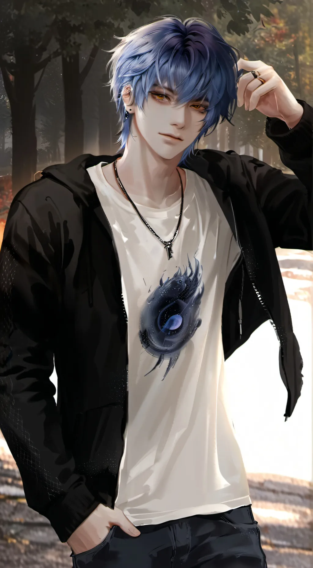 ai character: silver background