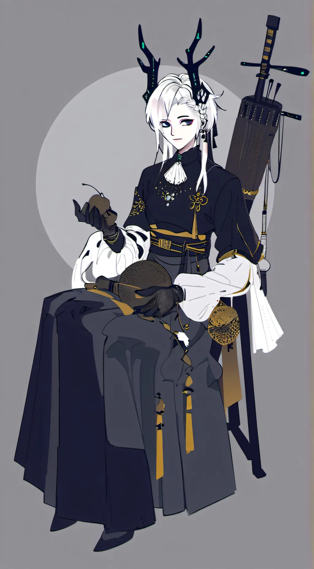 ai character: N x Uzi x V background