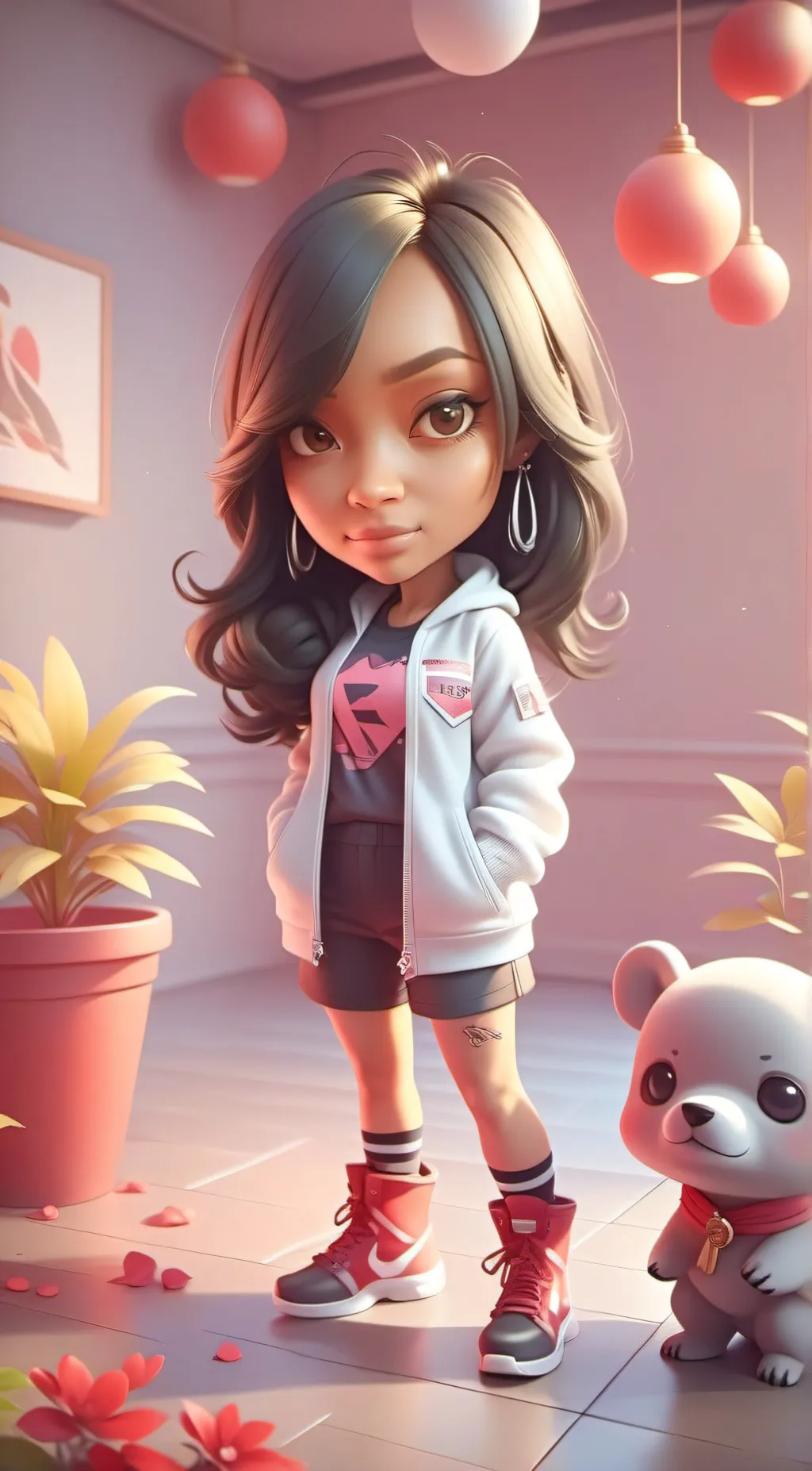 ai character: Lourdes  background