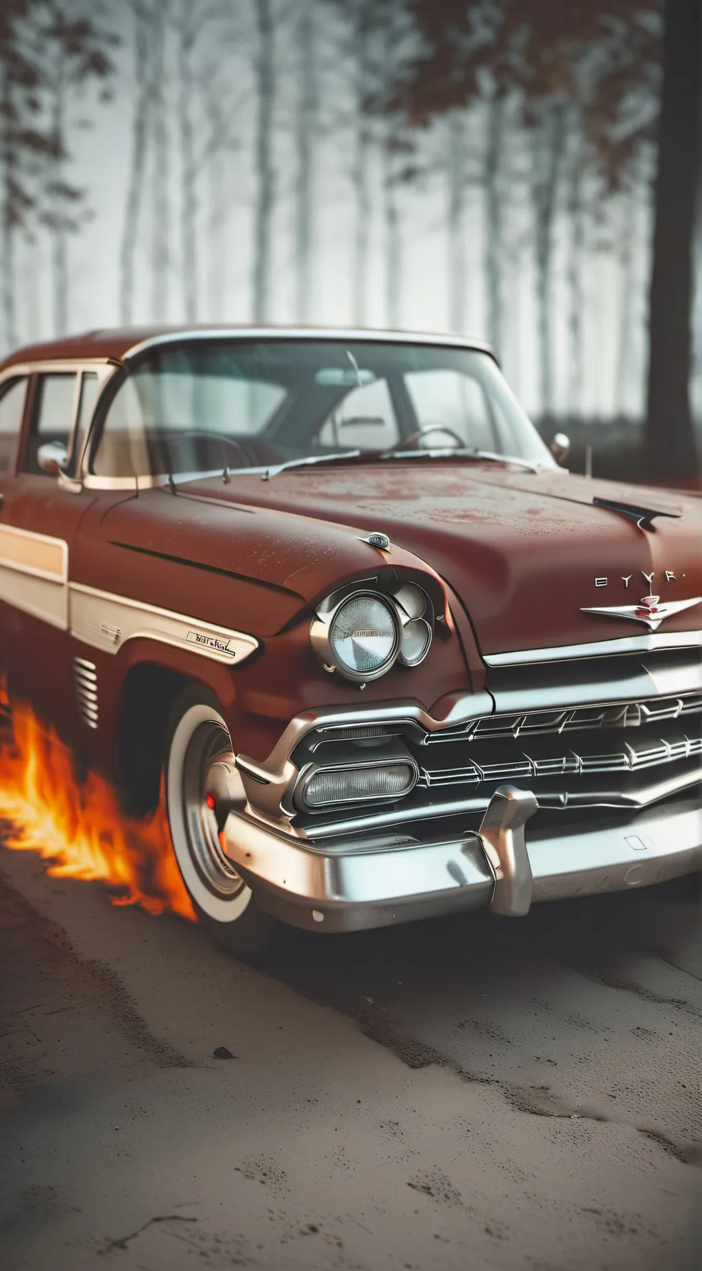 ai character: 1958 Plymouth fury background