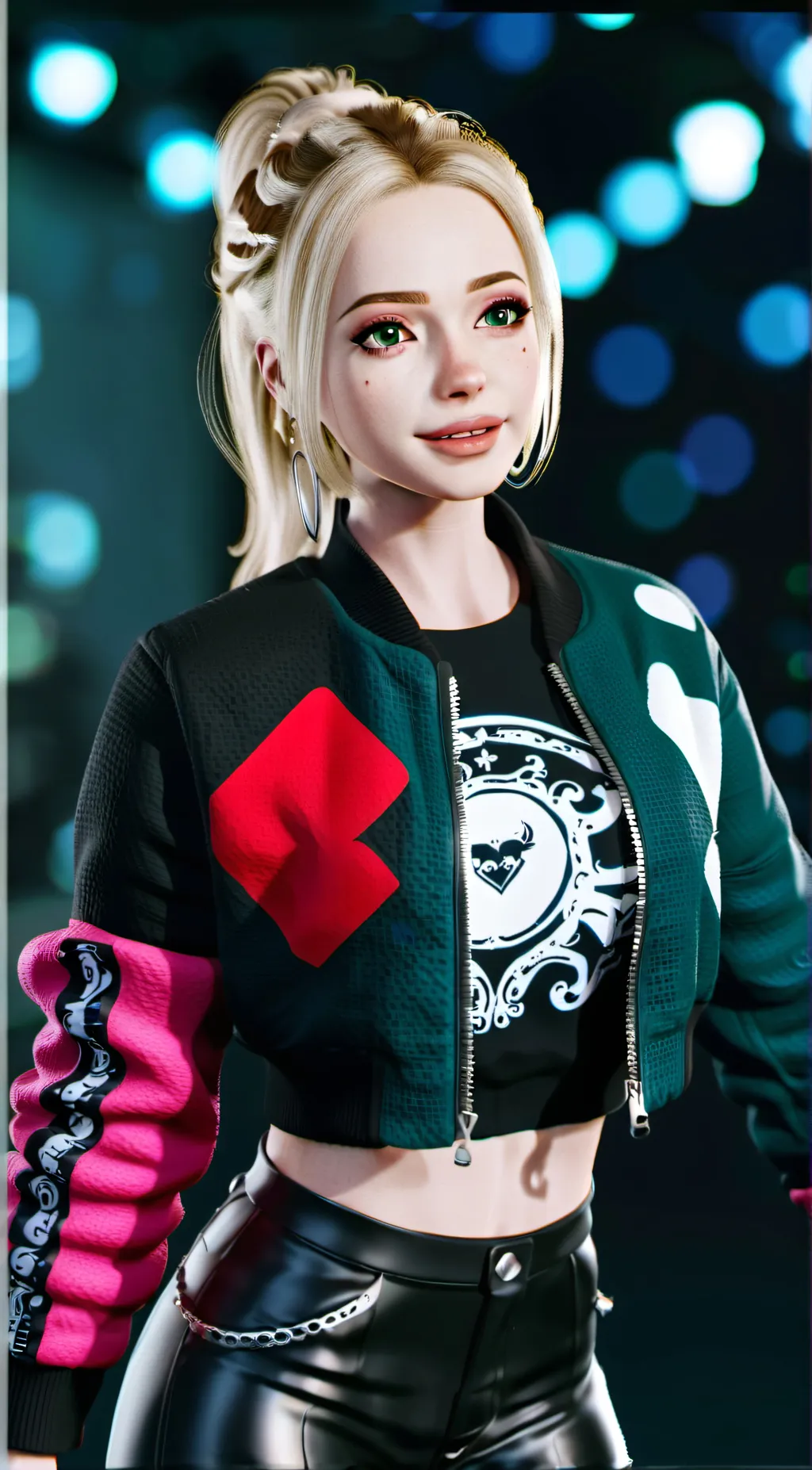 ai character: Emilia heart. background