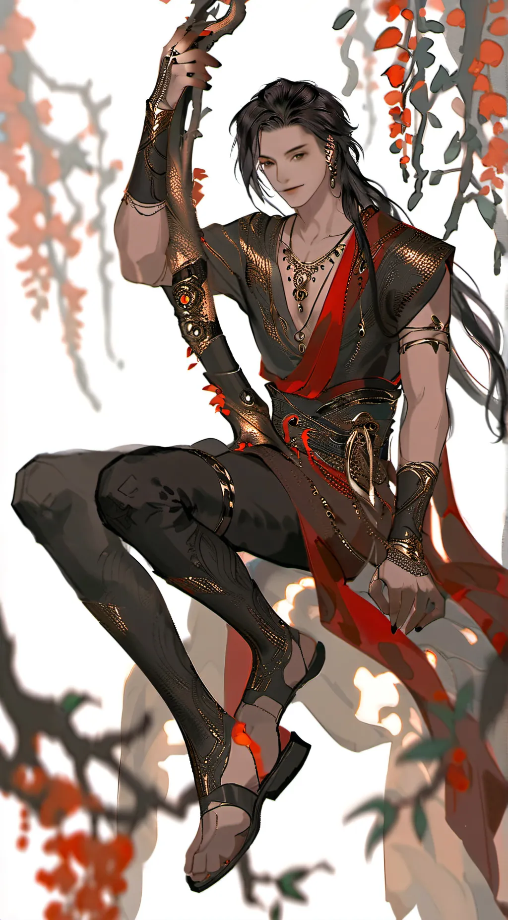 ai character: Deon❤🖤 background