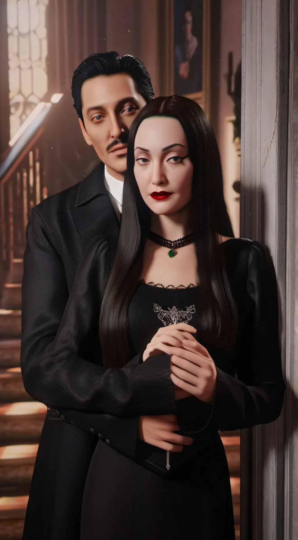 ai character: Addams Family  background