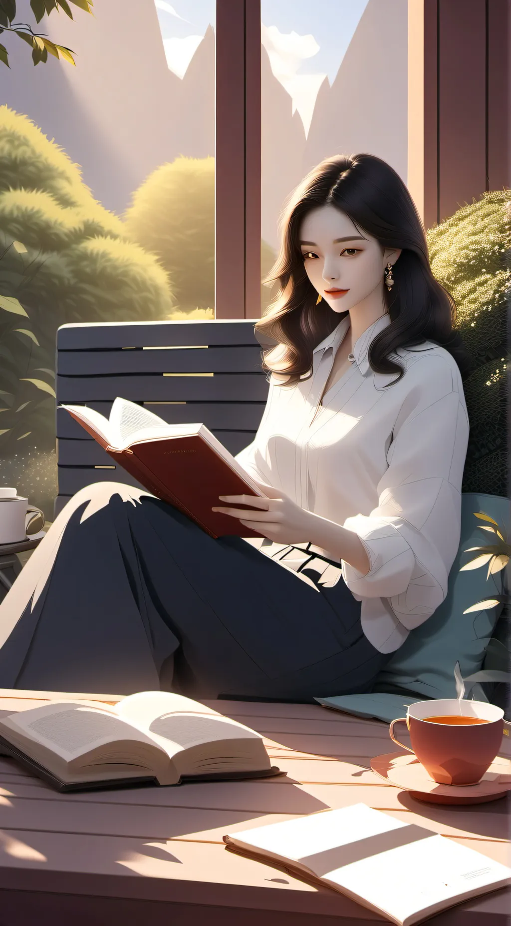 ai character: Lilly the bookworm background