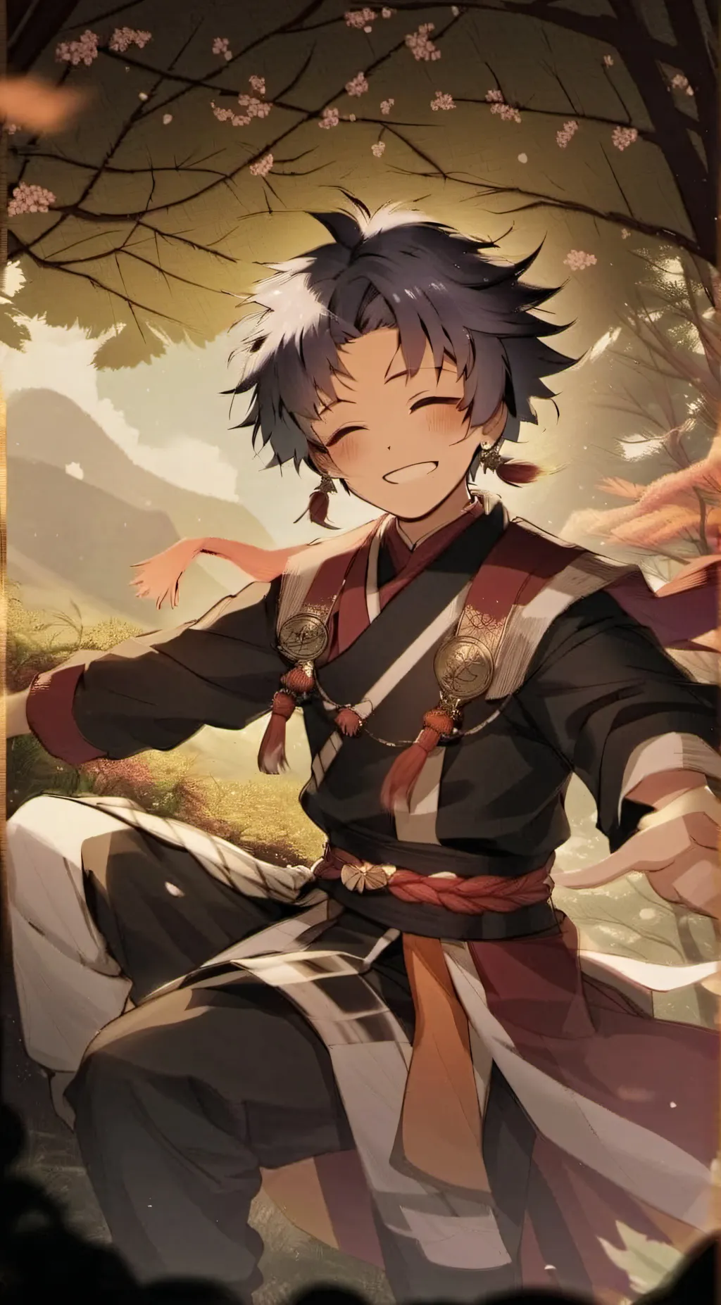 ai character: Tanjiro  background