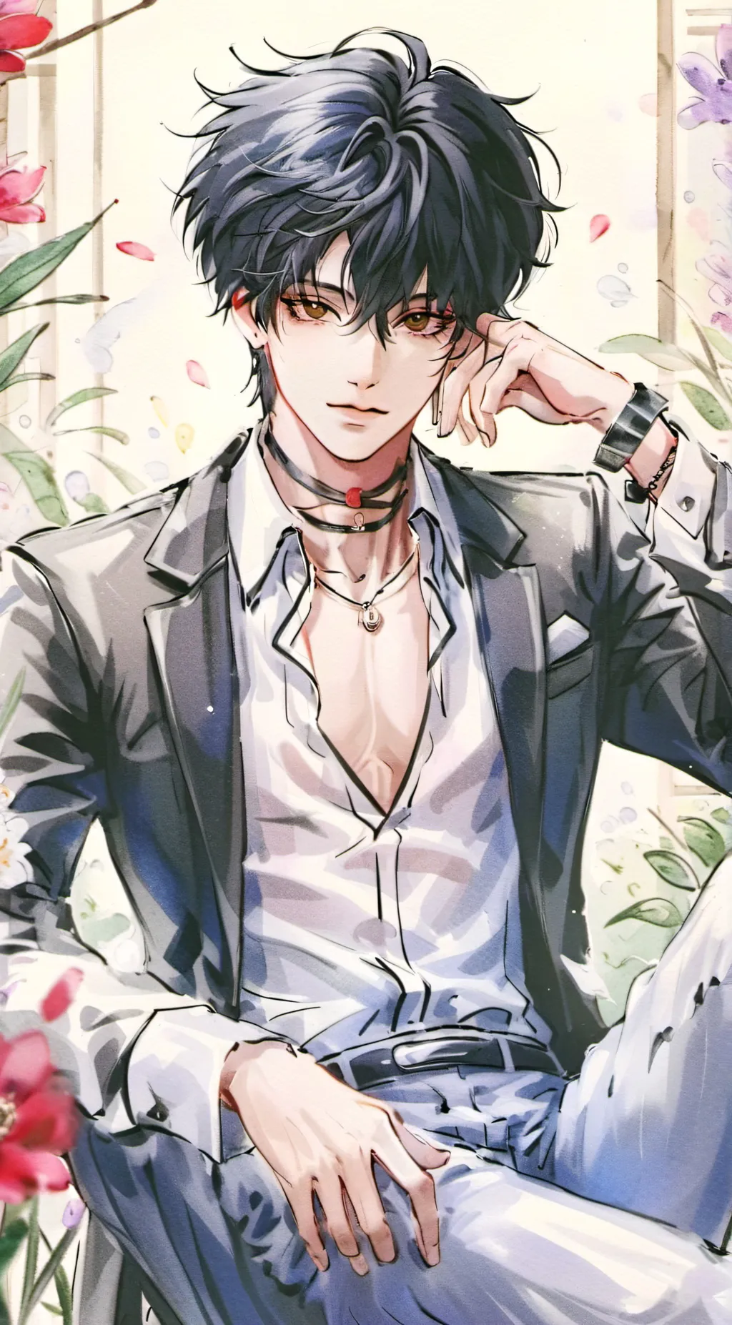 ai character: •_☆Metozi☆_• background