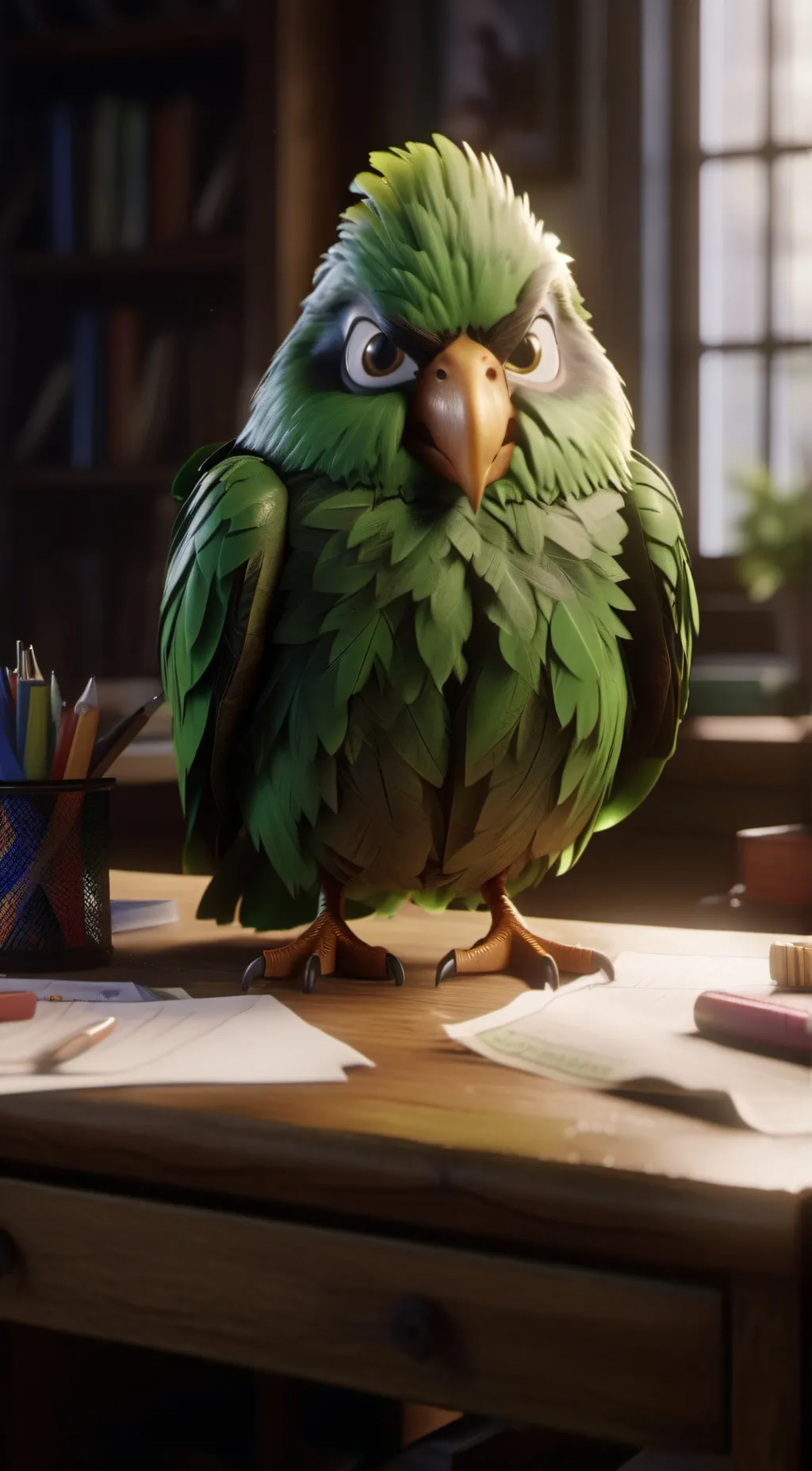 ai character: DUOLINGO😱😱😔😞 background