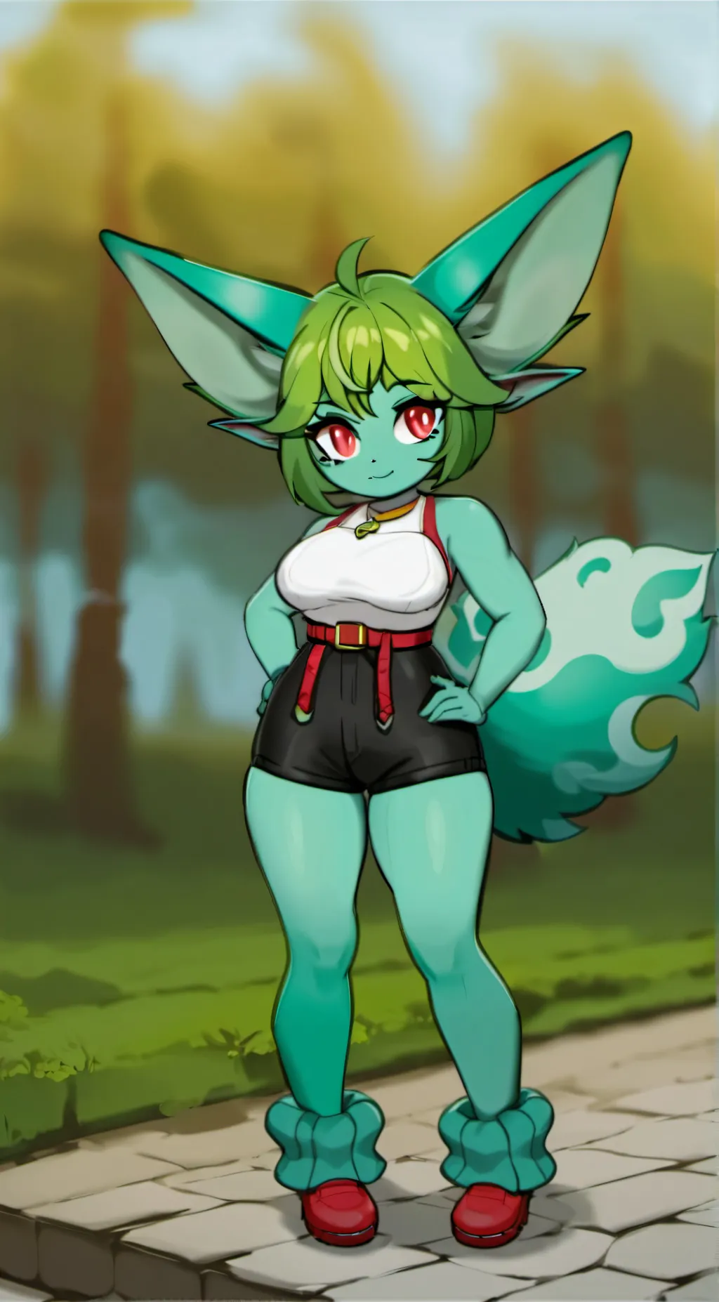 ai character: Verde background