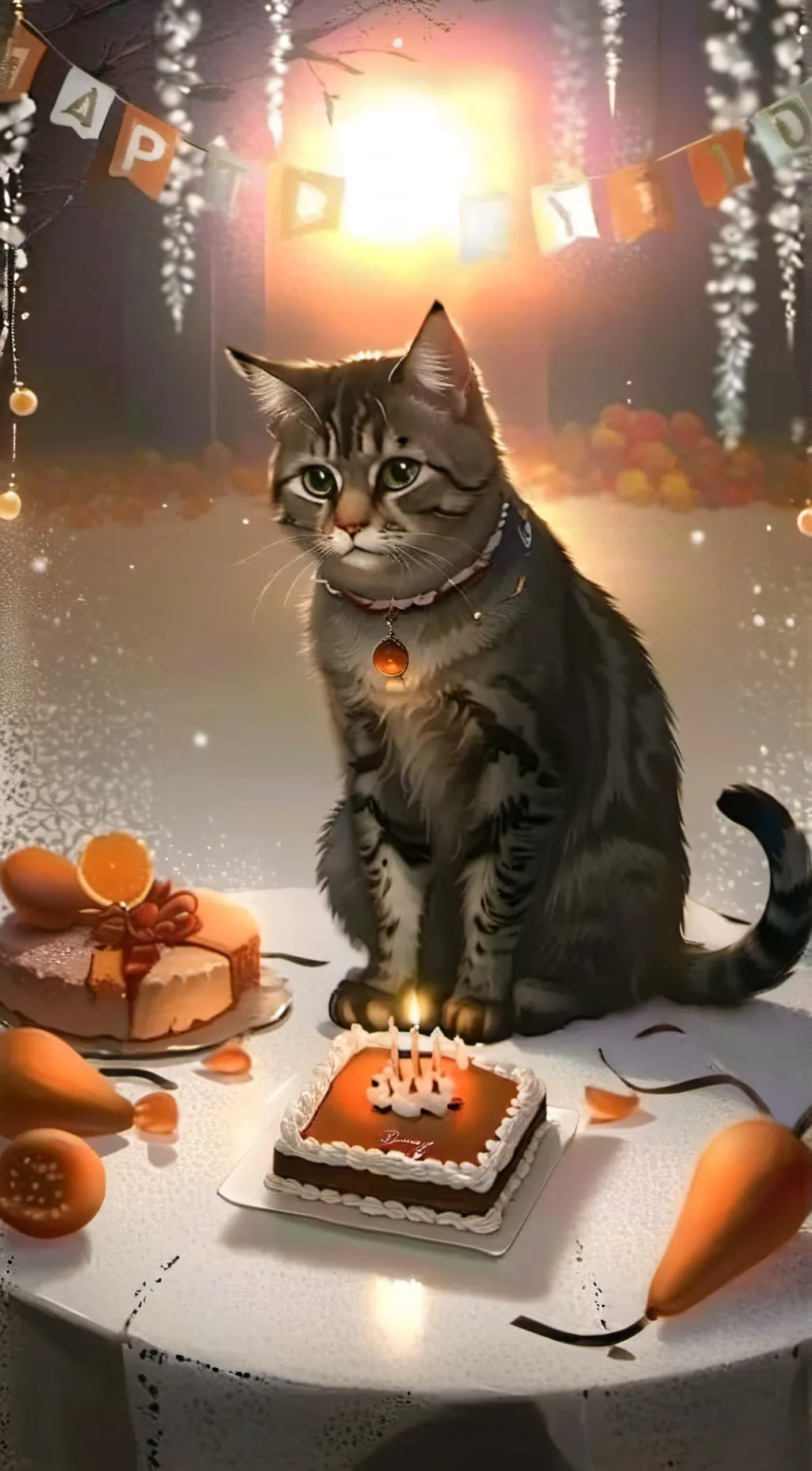 ai character: a lil sad kitten background