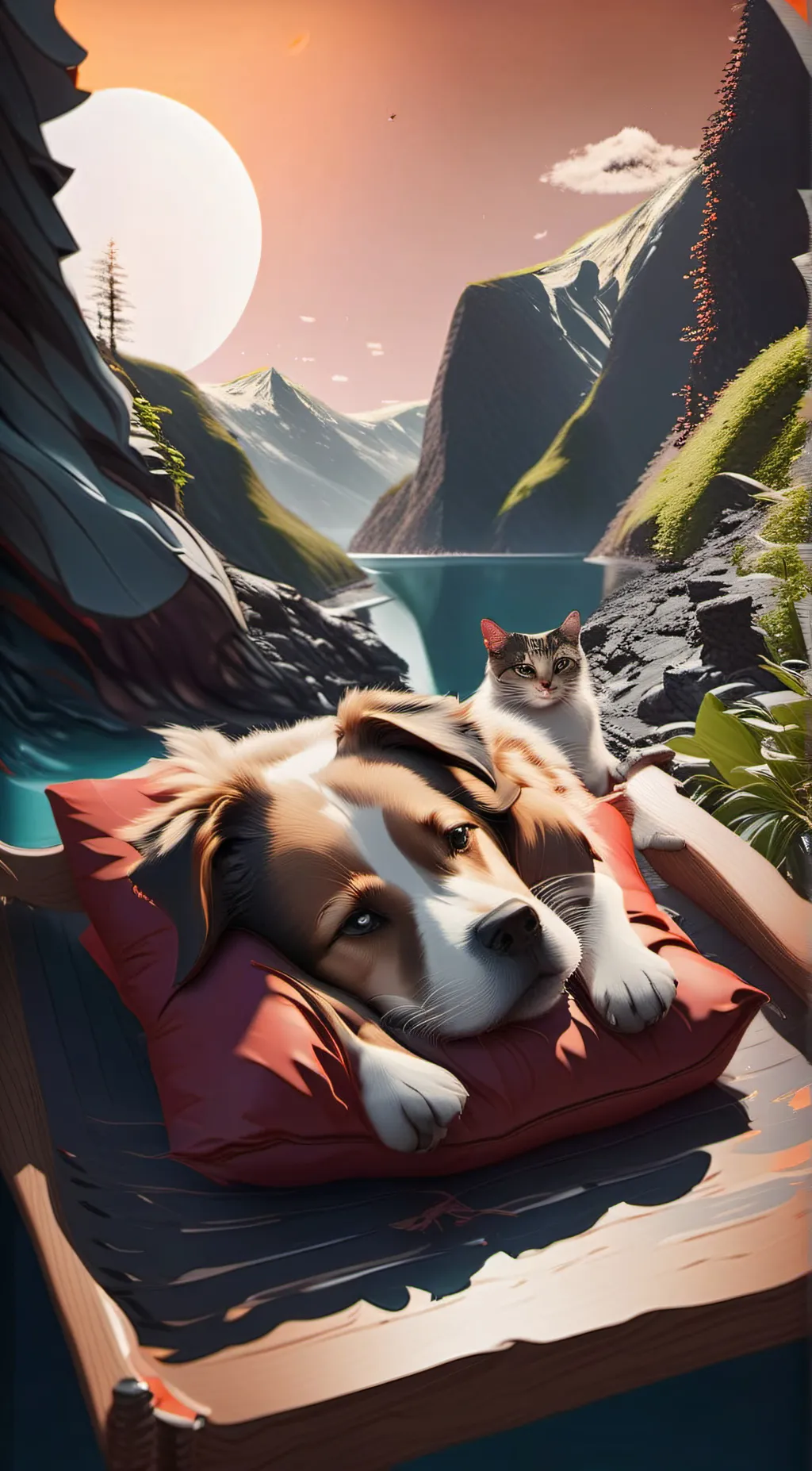 ai character: catnap and dogday  background