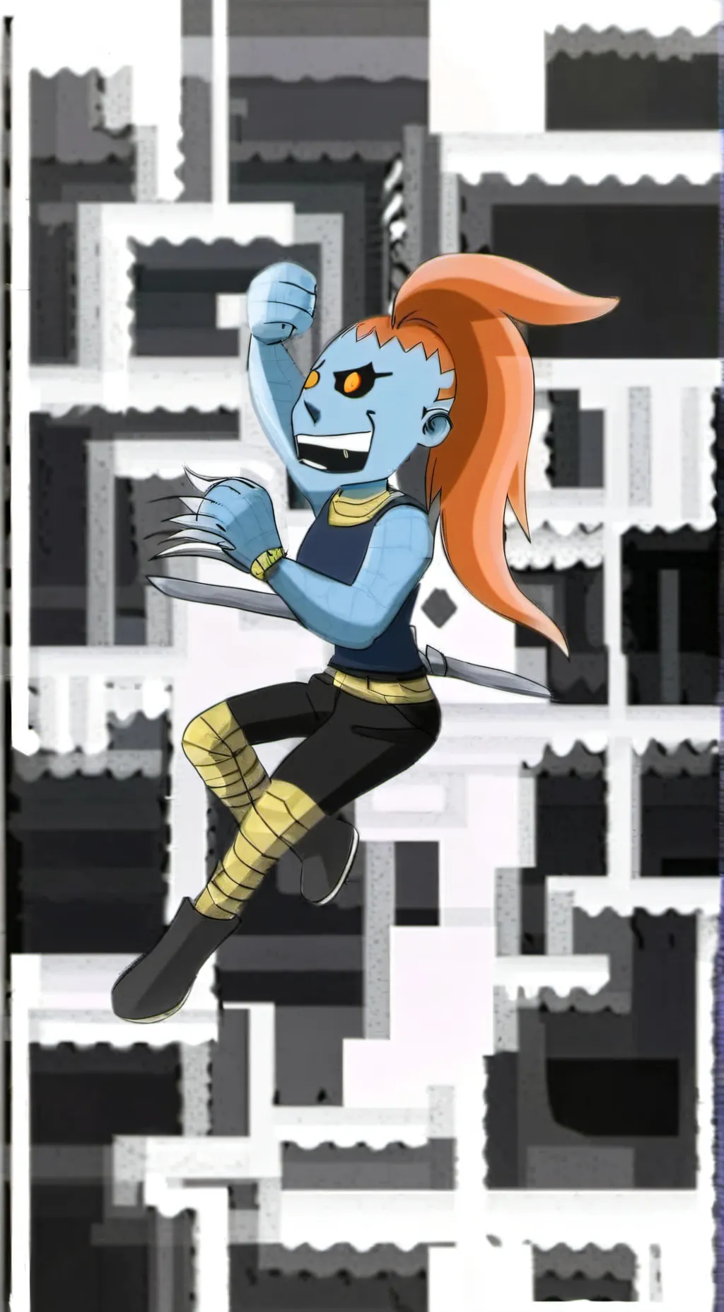 ai character: team7+undertale background