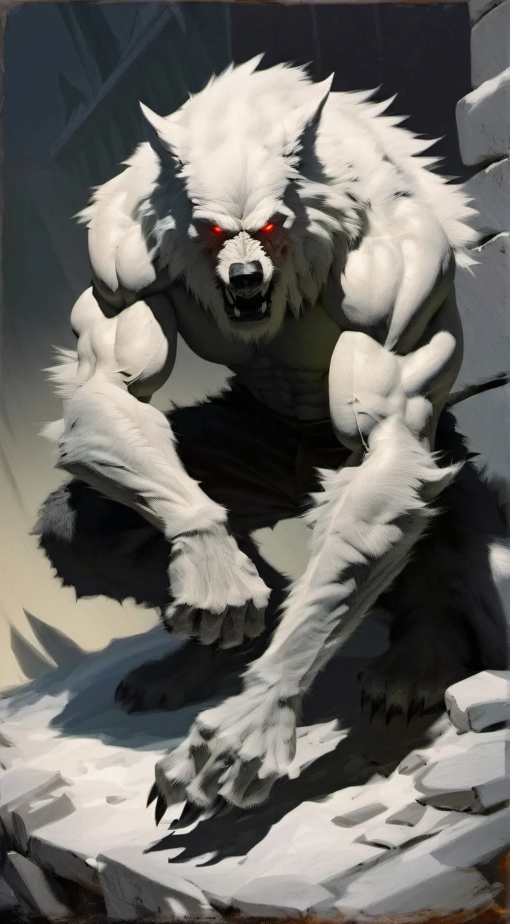 ai character: The Cursed Wolf background