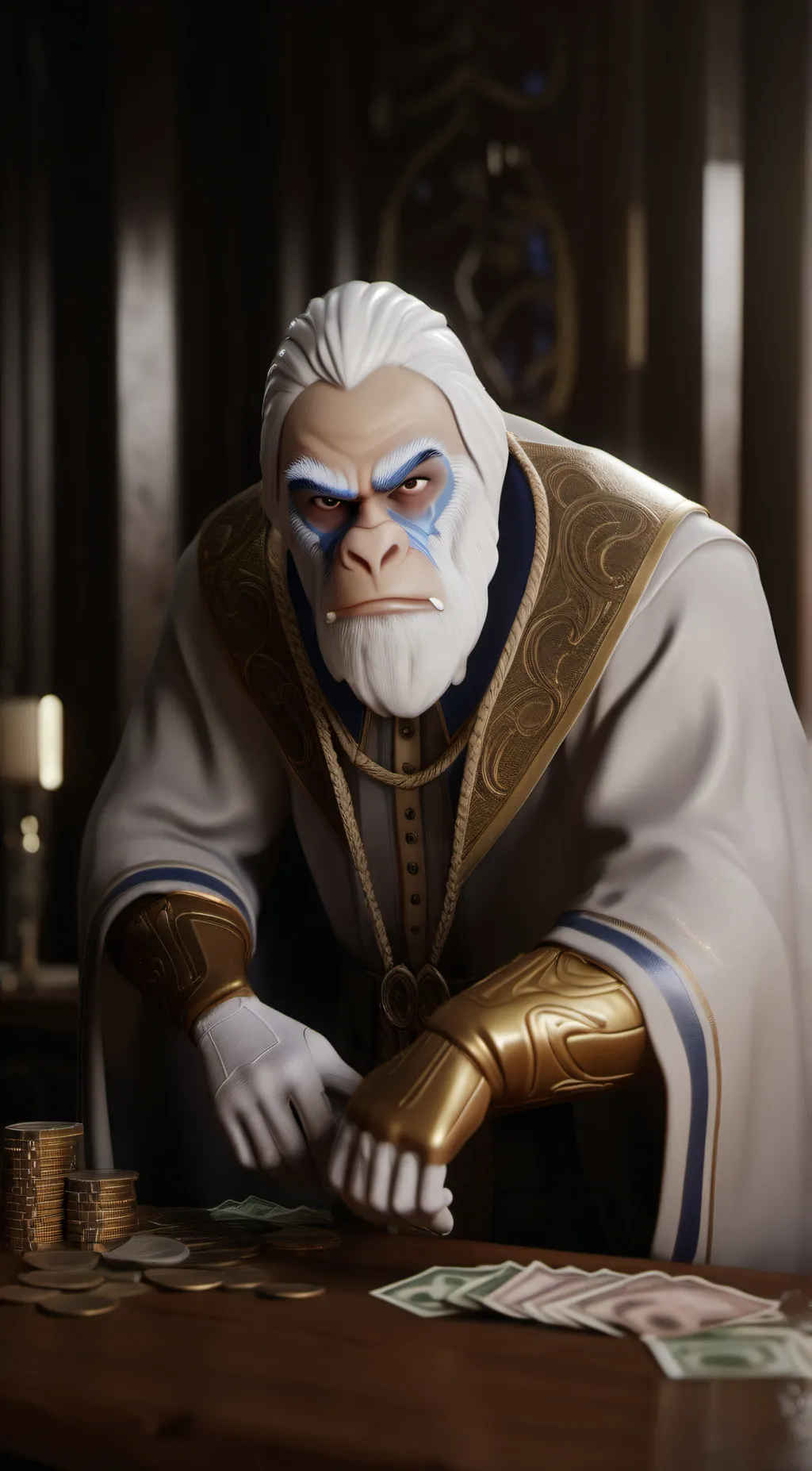 ai character: Buff money  background