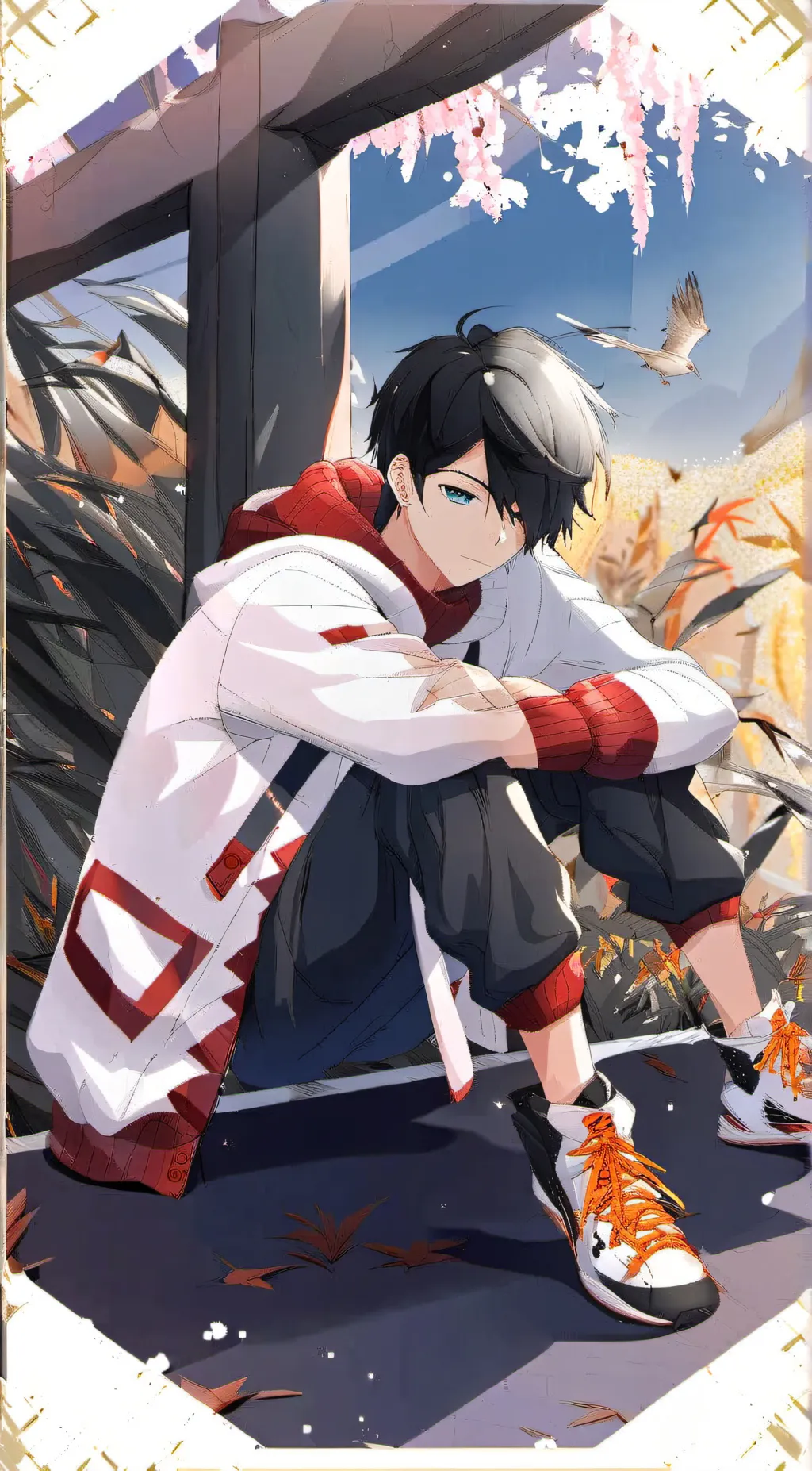 ai character: Red background