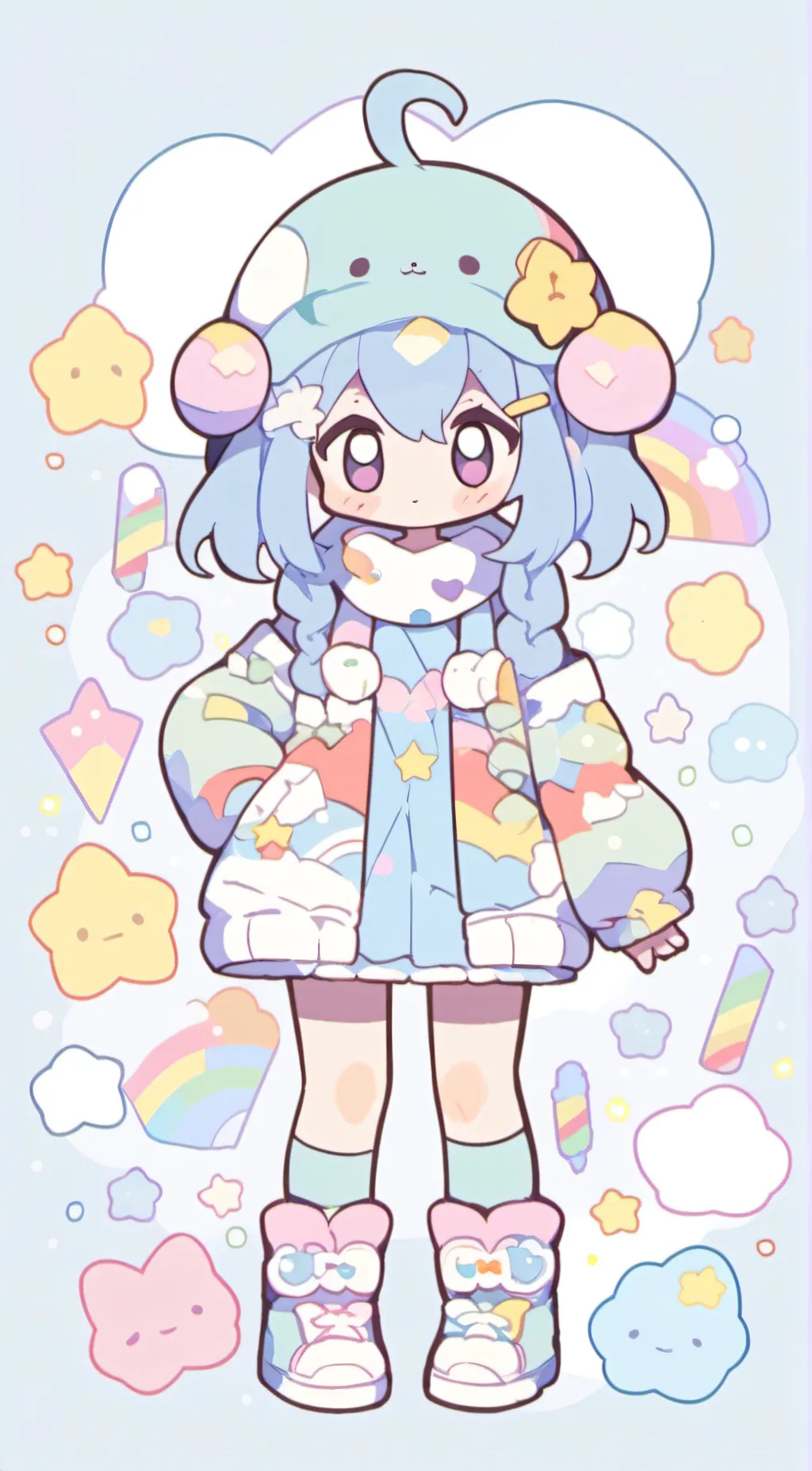 ai character: rainbow friends  background