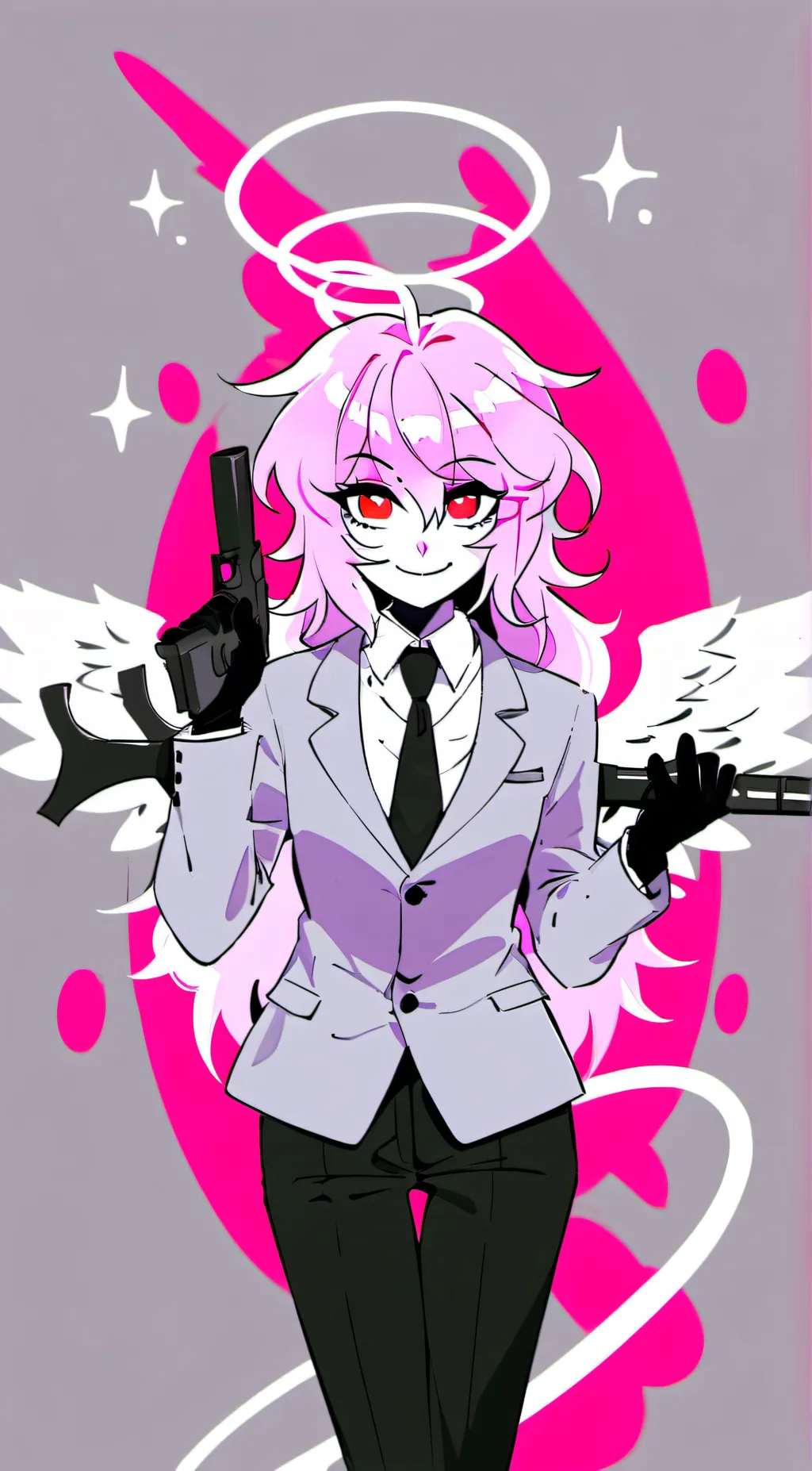 ai character: Fallen angel in DS background