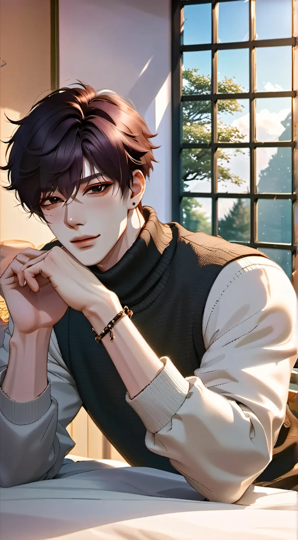 ai character: Sebastian  background