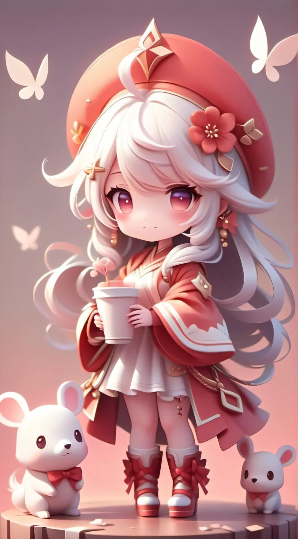 ai character: rose background