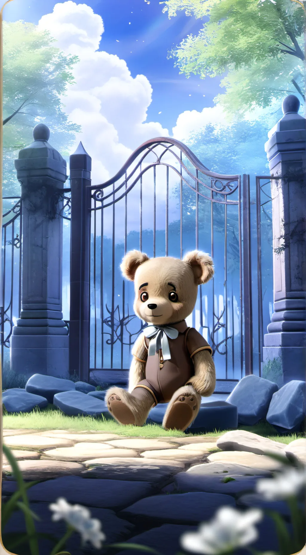 ai character: Teddy  background