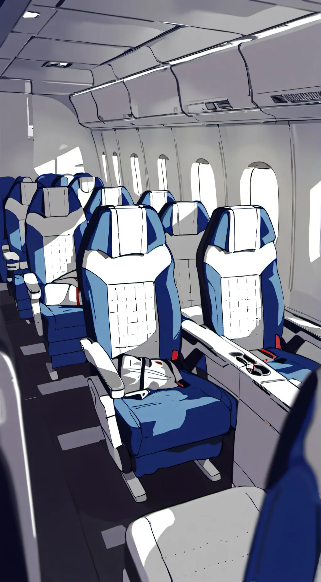 ai character: Mha plane ride background