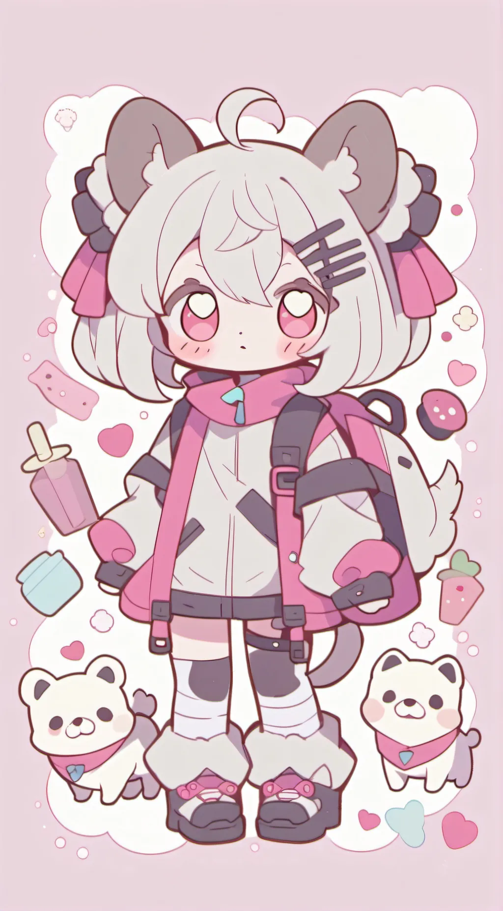 ai character: puppy background