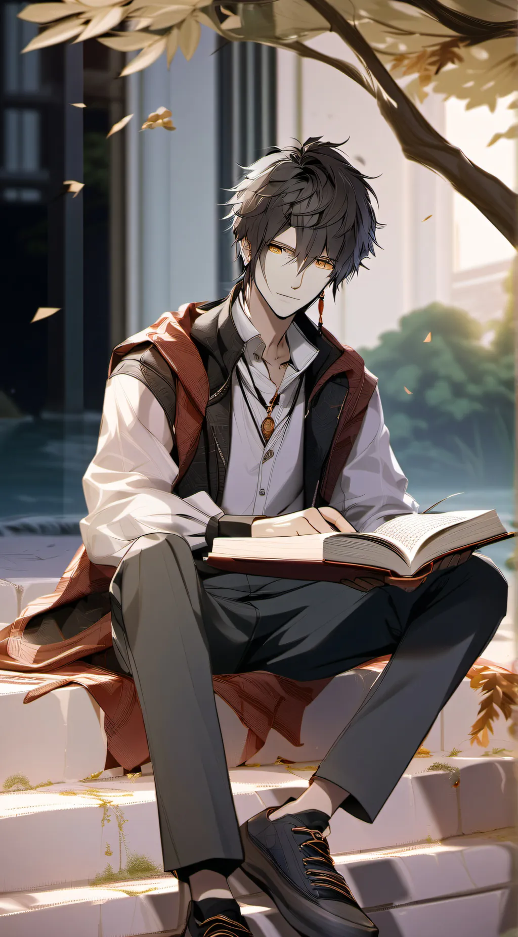 ai character: Lucien  background