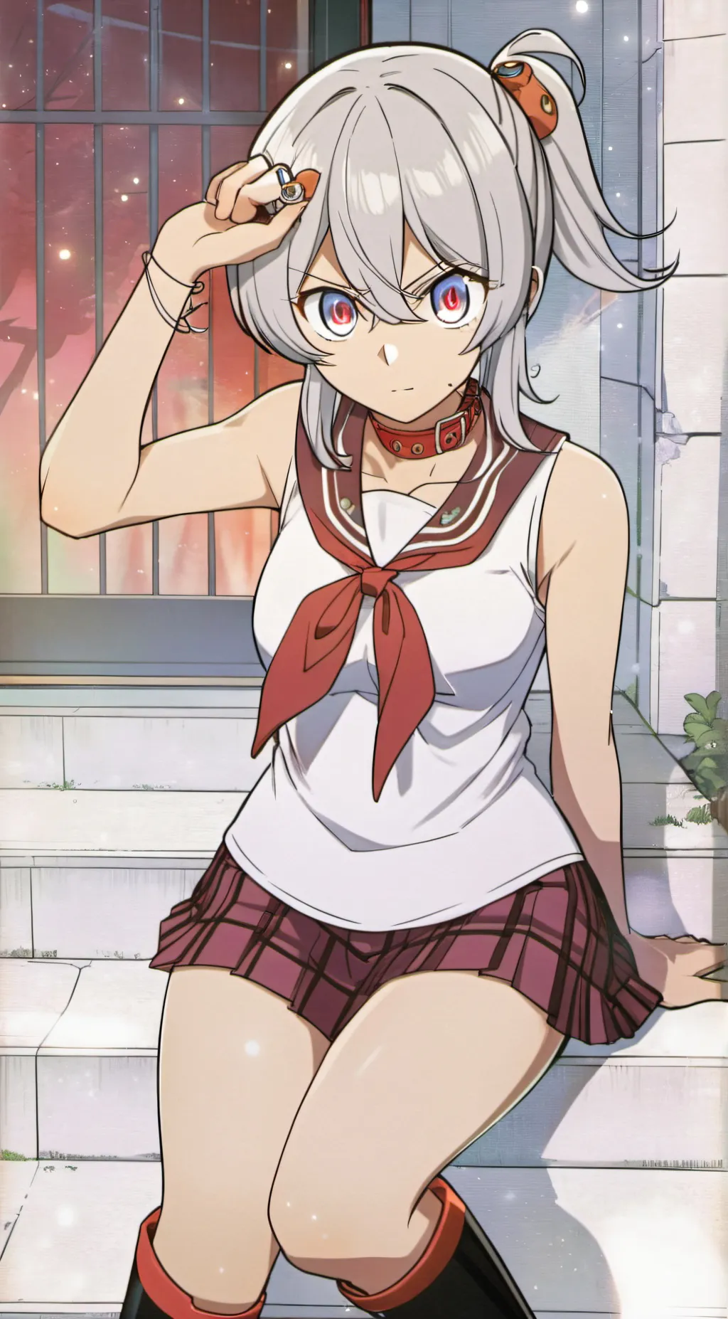 ai character: Tomboy Bella.  background