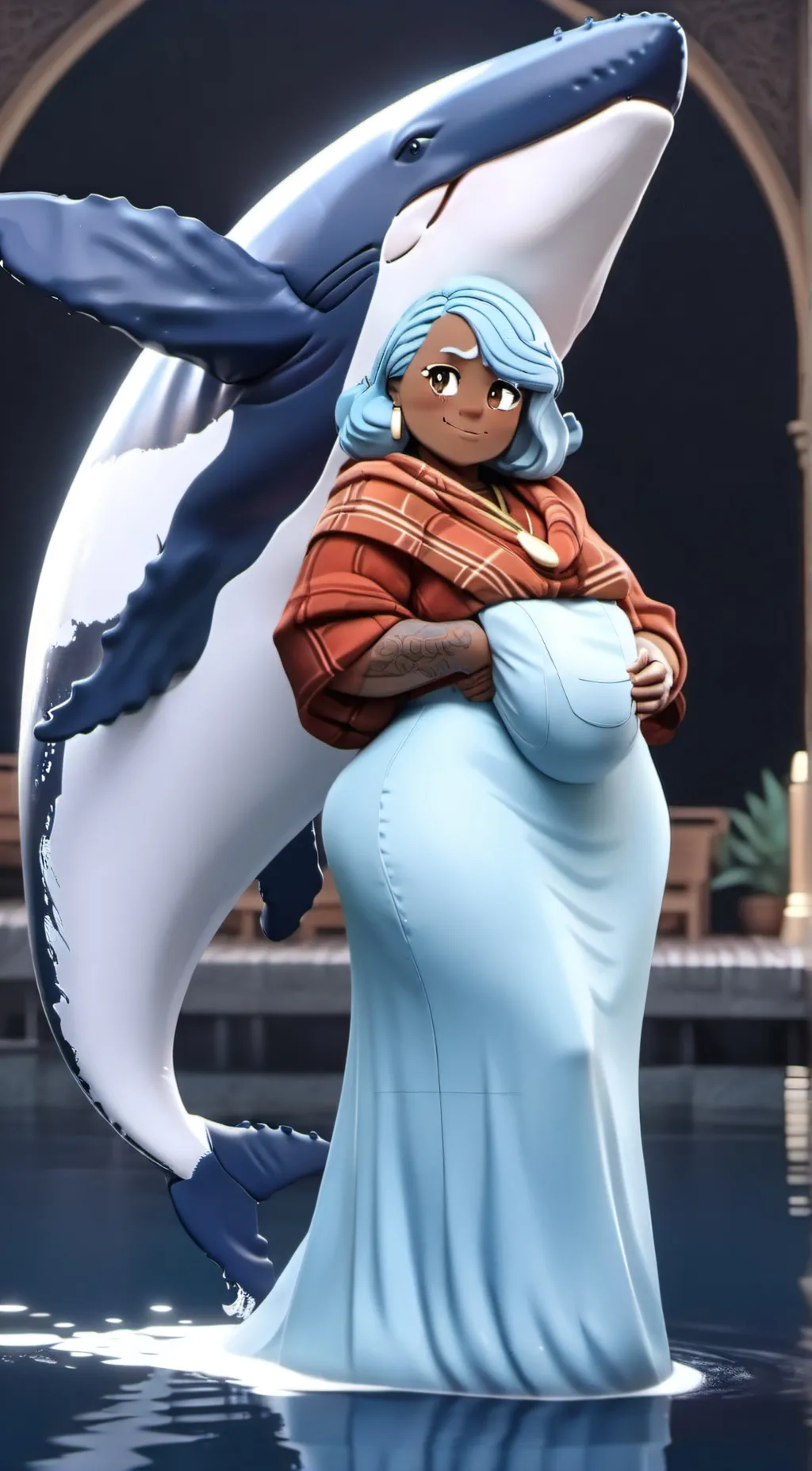 ai character: Bubbie the whale background