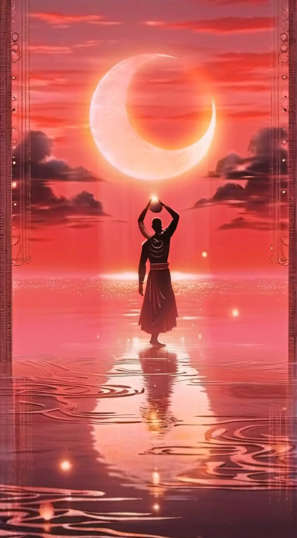 ai character: sun and moon show background