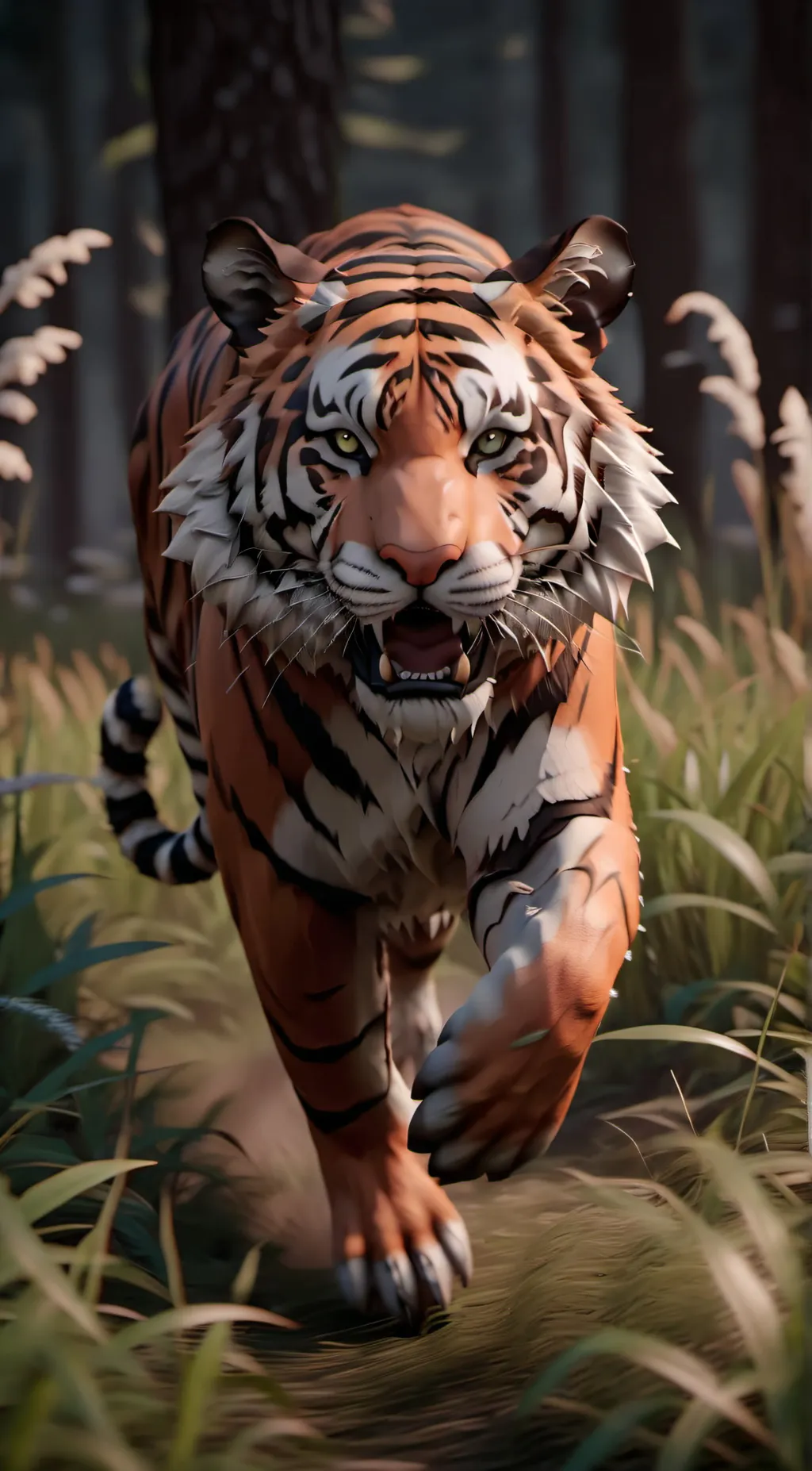 ai character: male tiger background