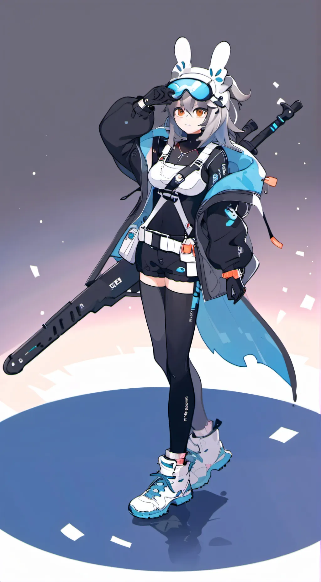 ai character: silver wolf background