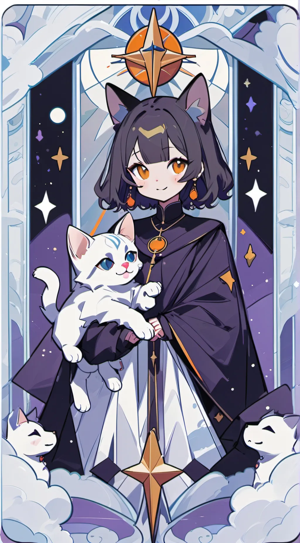 ai character: Stella and moon background