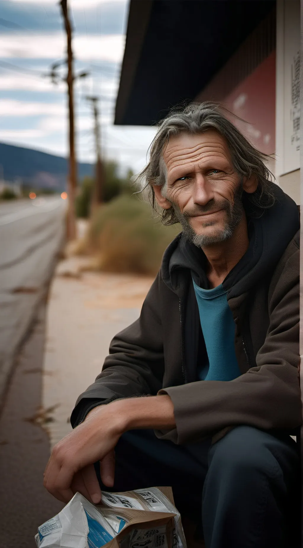 ai character: Creepy man  background