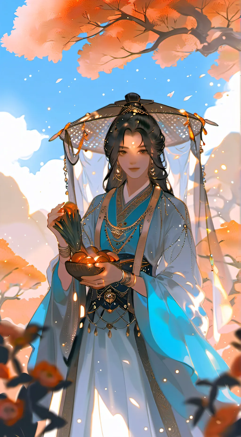 ai character: blossom background