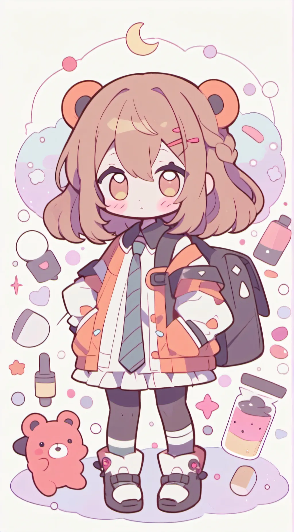 ai character: Smilling critters background