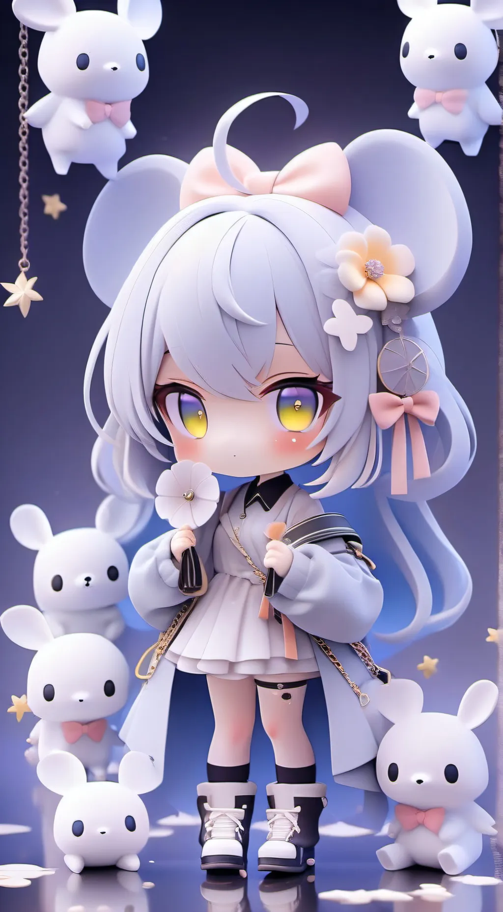 ai character: crazy girl group background