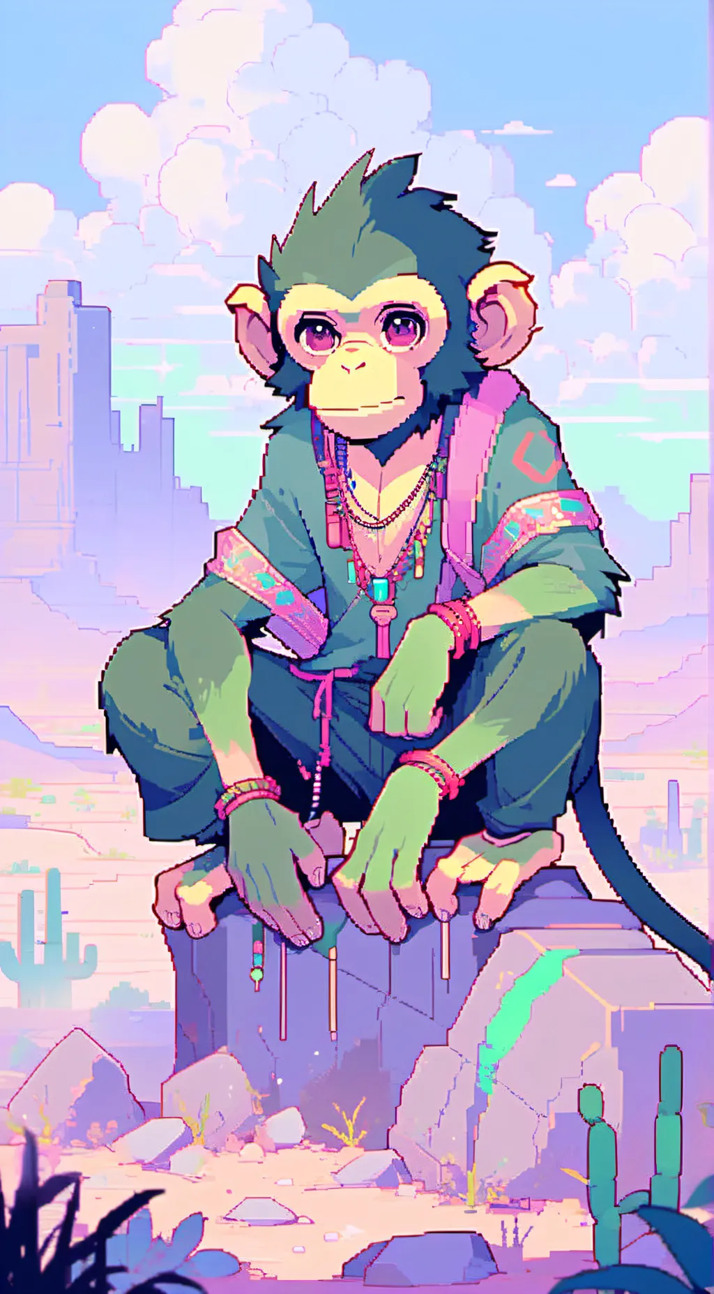 ai character: Vibe monkey background