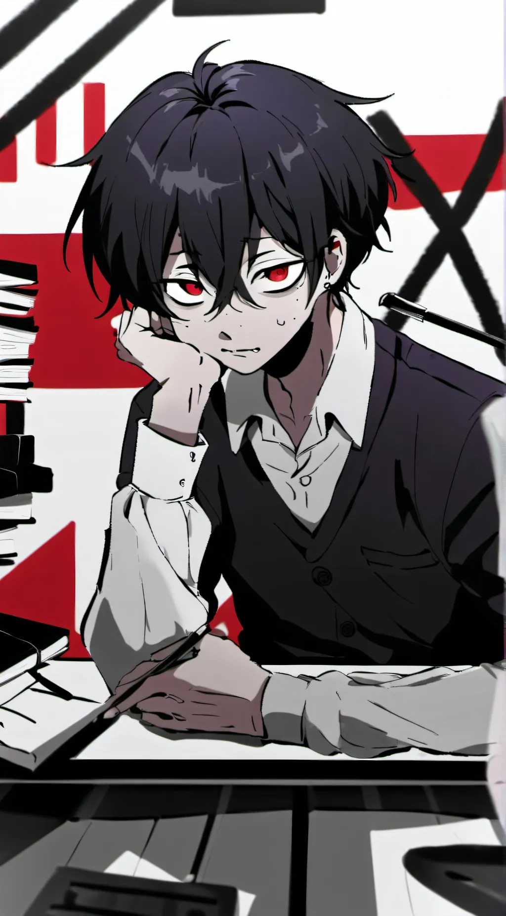 ai character: Your overwork bf  background