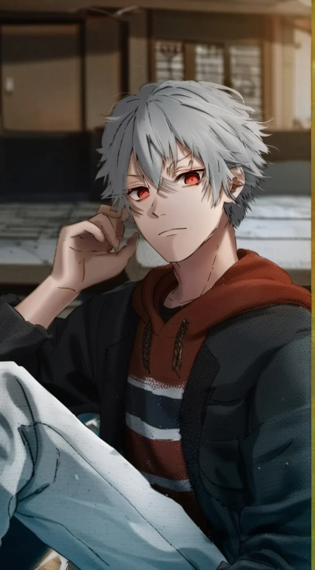 ai character: Lace background