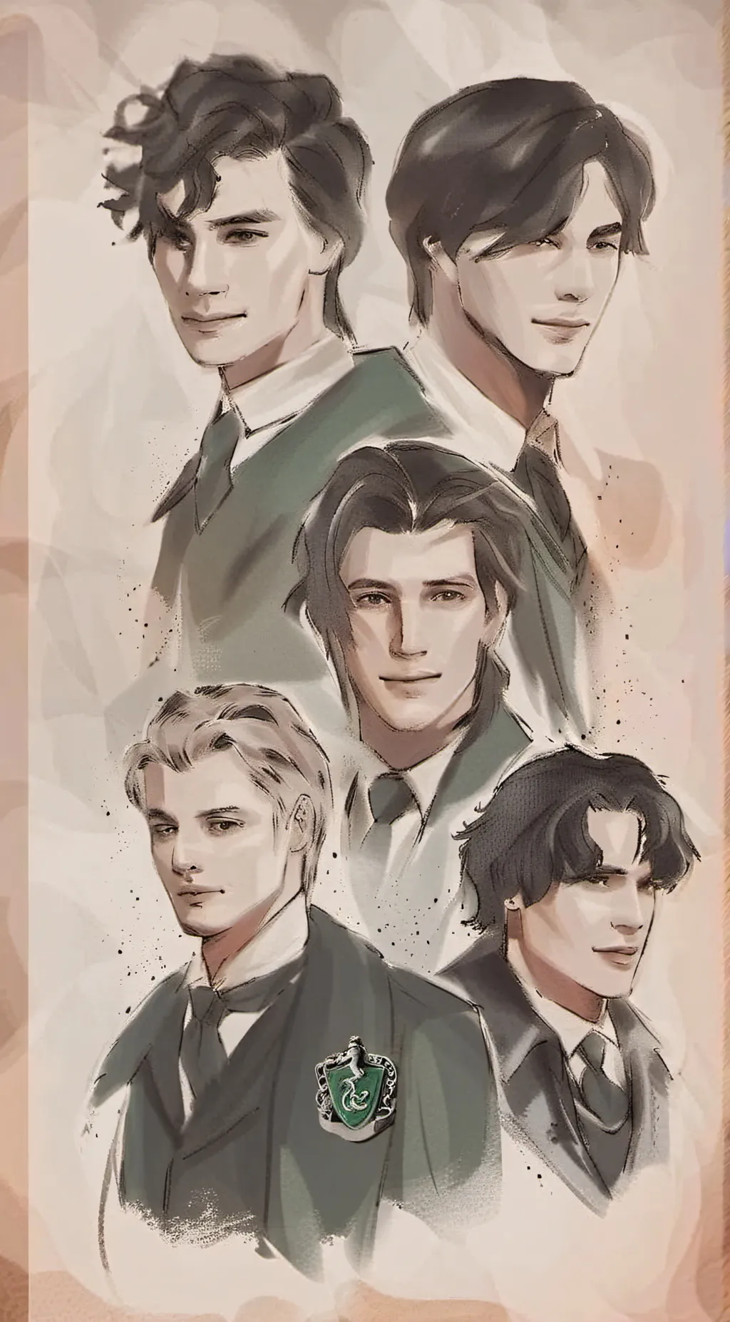 ai character: Slytherin boys  background
