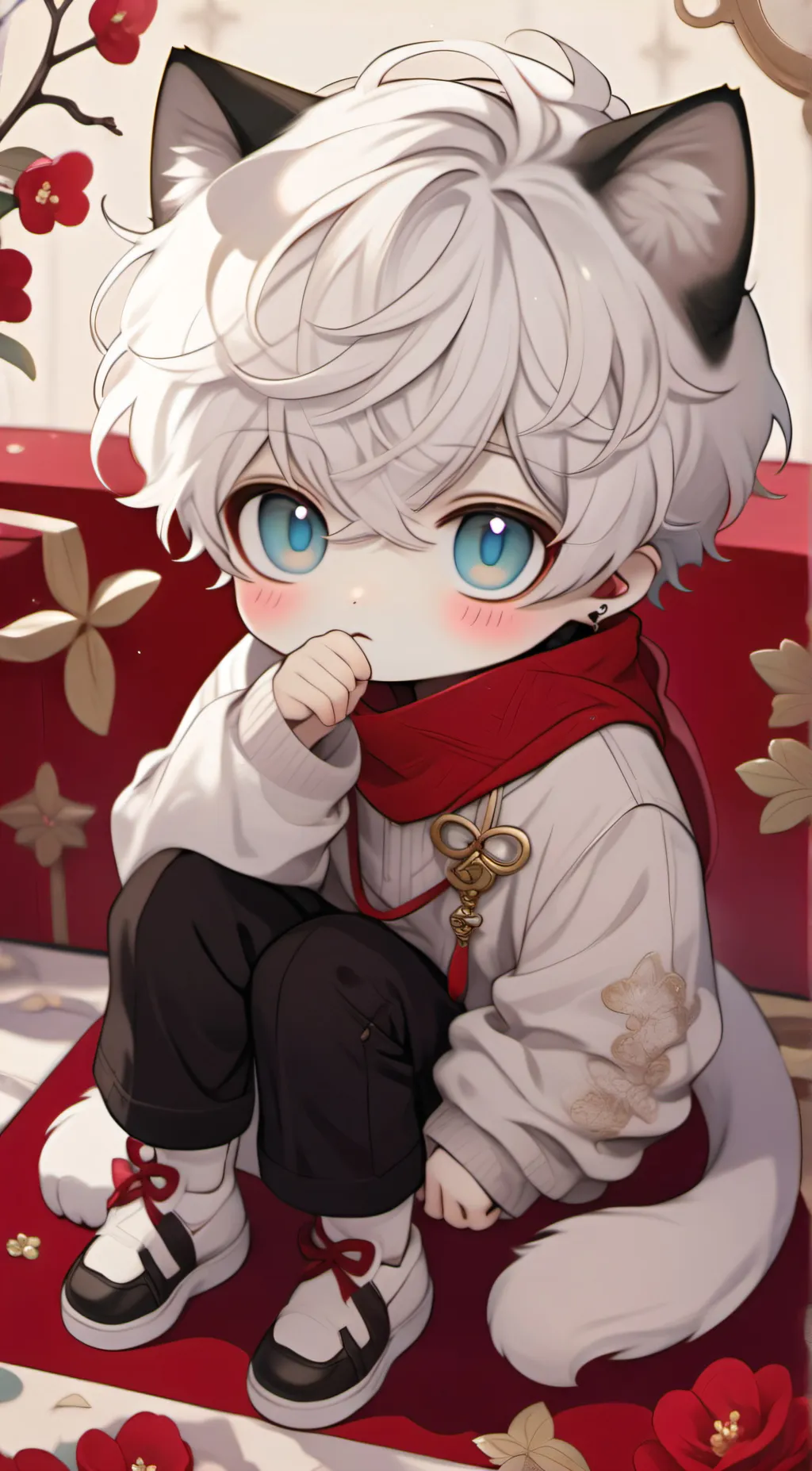 ai character: cat boy background