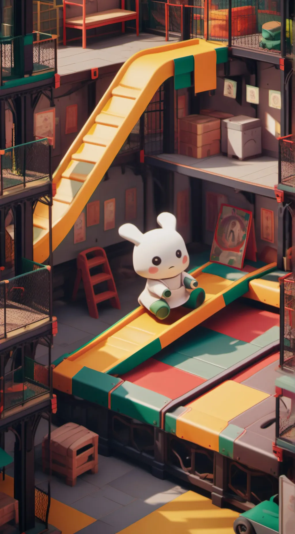 ai character: smiling critters background