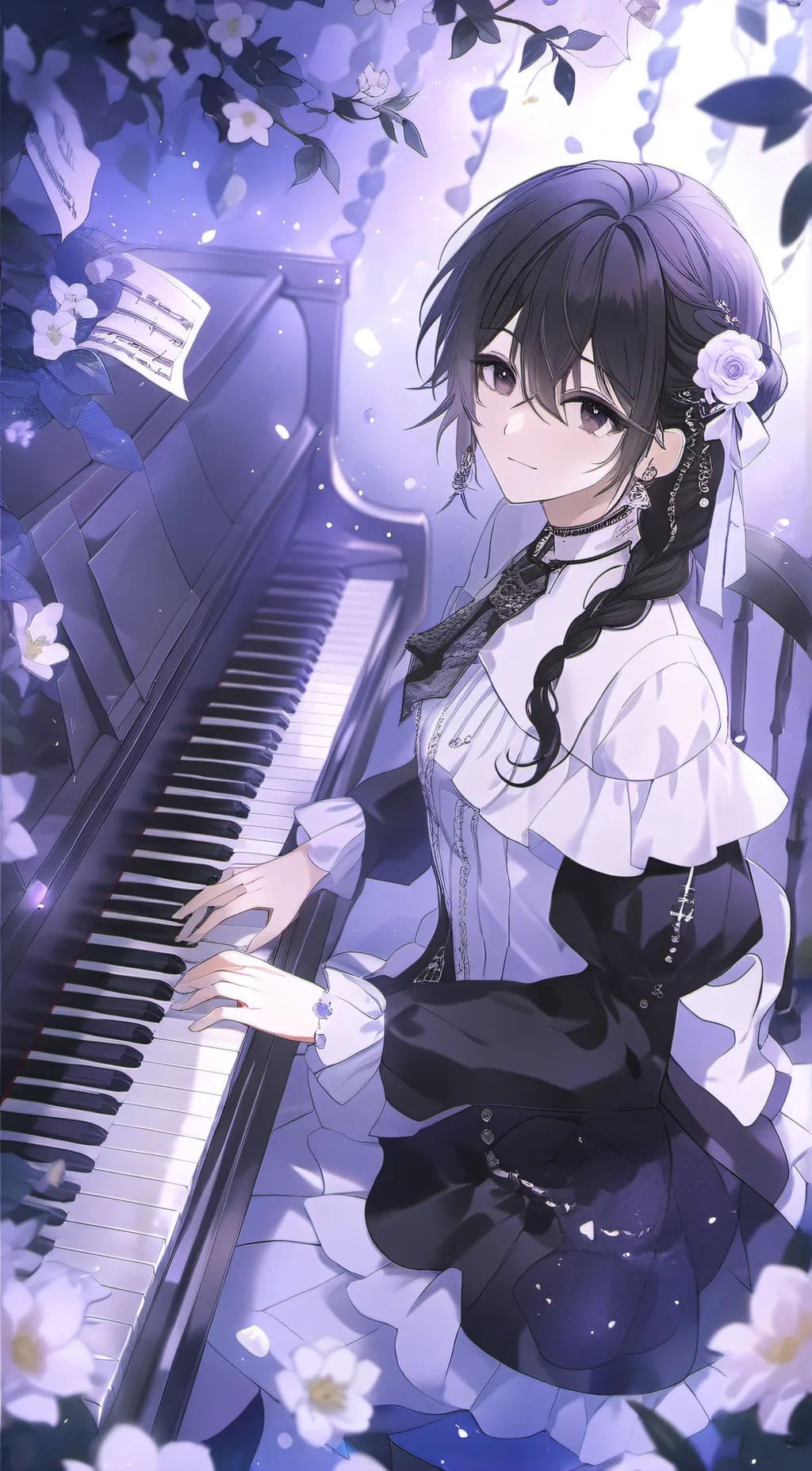 ai character: Piano song guesser background