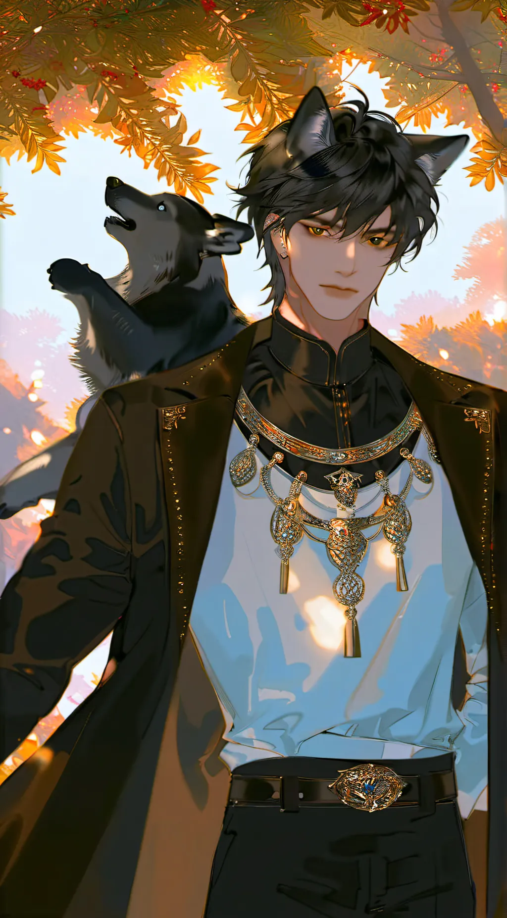 ai character: Wolf king background