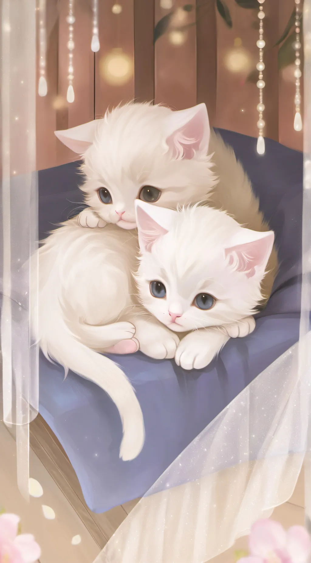 ai character: tiny kittens  background