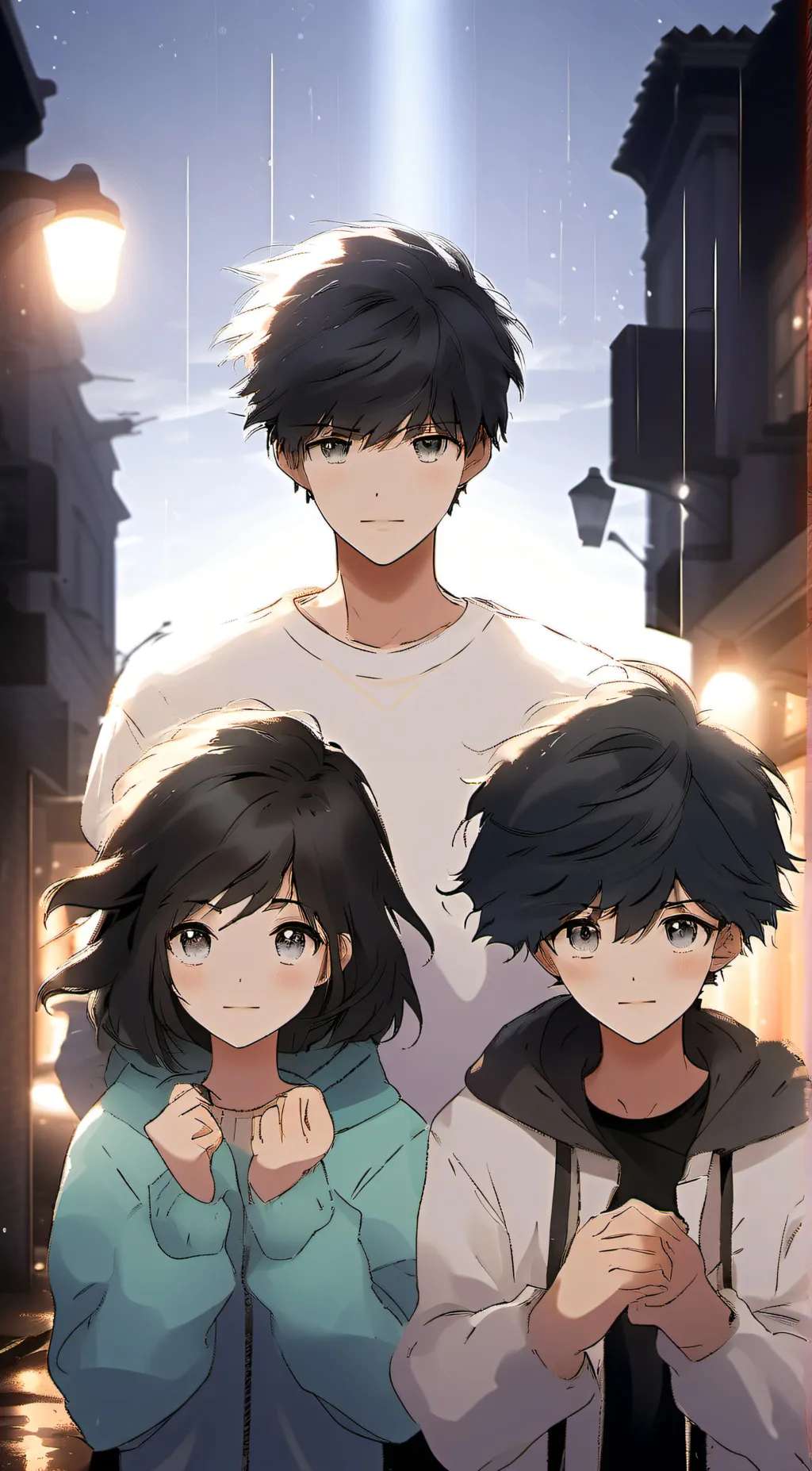 ai character: Tony,Jay,Olive background