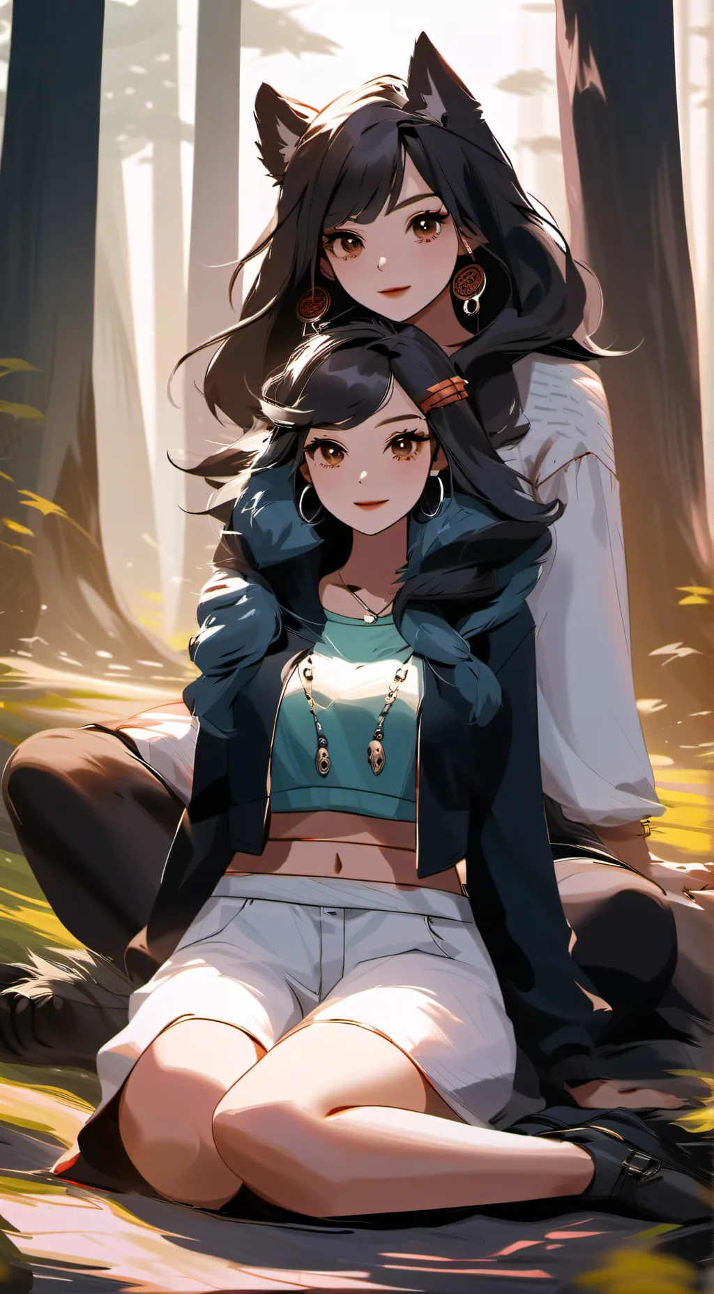 ai character: Mollie & Mindy  background