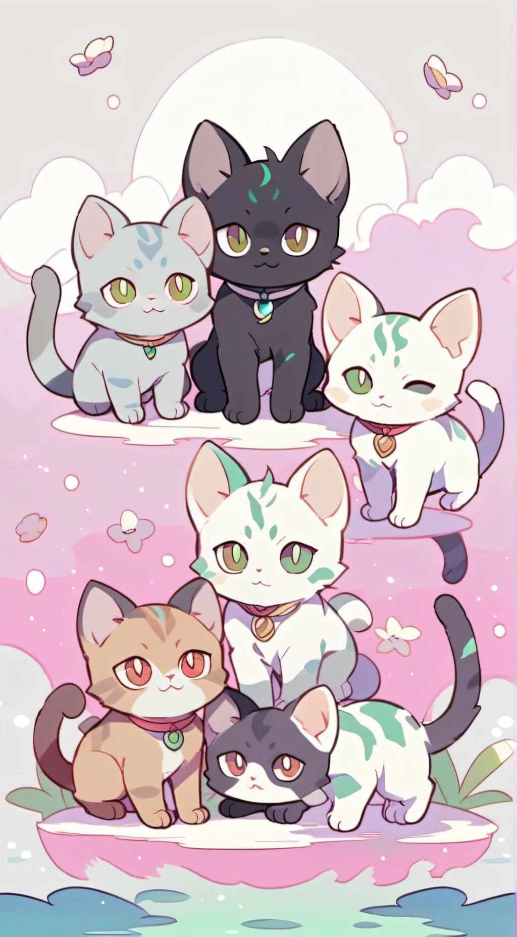 ai character: Tiny cat life au background